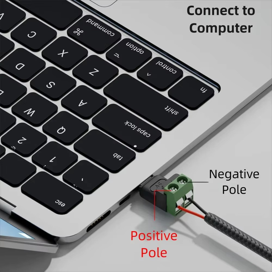 BAPPSUS Lötfreier Anschlussadapter USB C und Micro-Stecker auf 2-Pin Typ-C Buchse mit 2-Pin Crimp-Klemmenblock, Schwarz - Bild 2