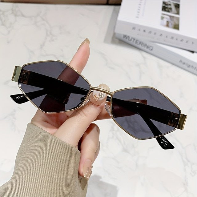 ERIKOLE Korrektionsbrille, hexagonal, Unisex, Vollrand, Metall, gold - Bild 1