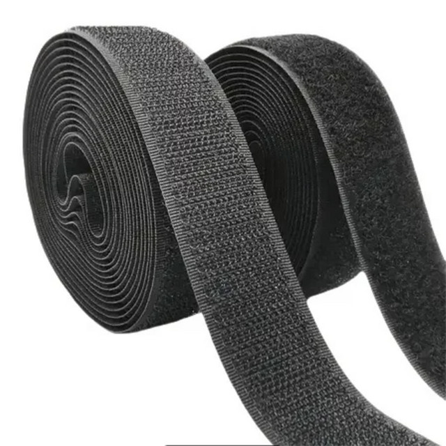 Klettverschluss-Band aus Nylon zum Aufnähen für DIY-Zubehör, Schwarz, Breite: 20 mm, 25 mm oder 30 mm oder 50 mm - Bild 1