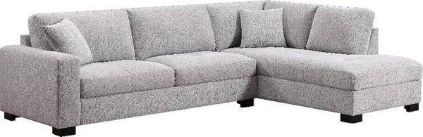 Happy Home Ecksofa in Grau mit Stoffbezug und Massivholz im Minimalismus-Stil, B/T/H: 308 x 207 x 91 cm