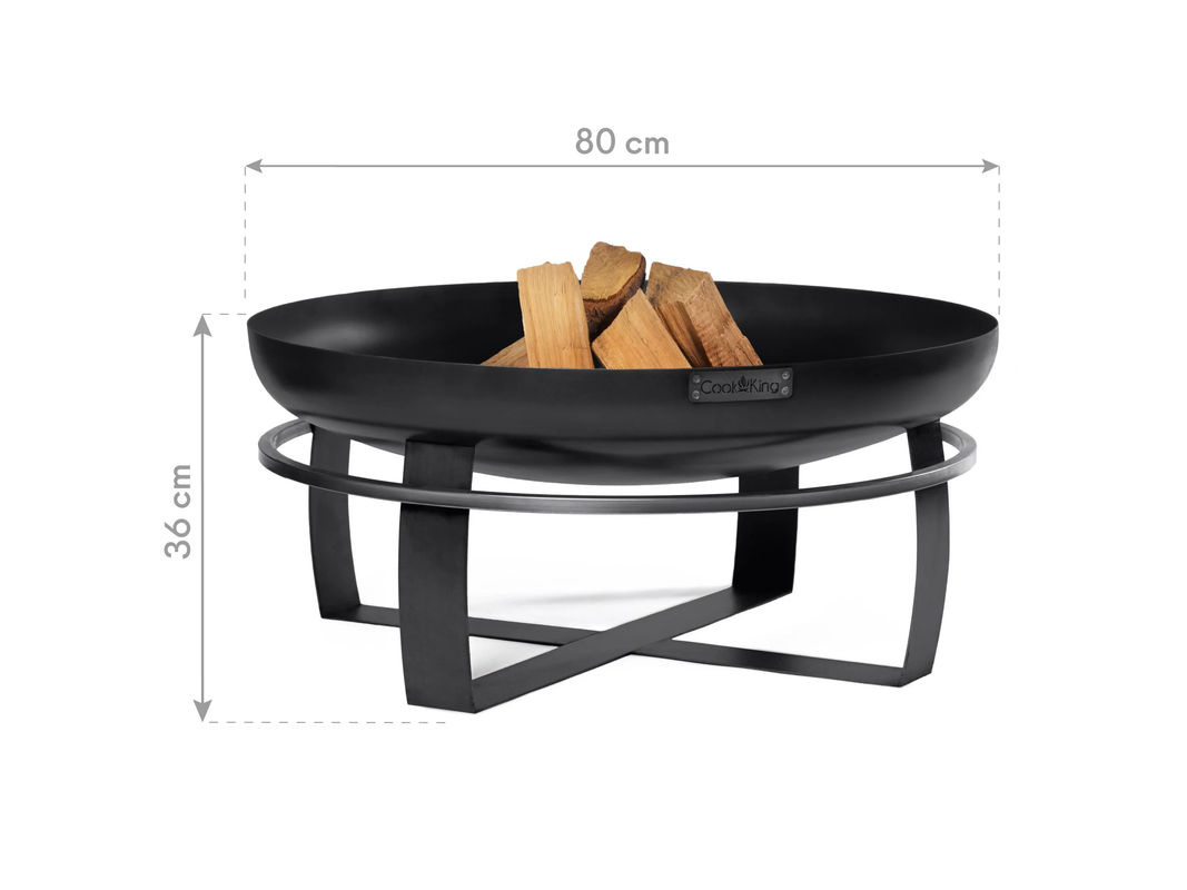 CookKing Feuerschale Viking mit umlaufendem Tragegriff, Schwarz, Durchmesser: 80 cm, Höhe: 36 cm - Bild 3