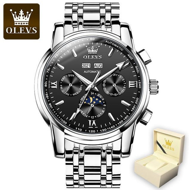 OLEVS Armbanduhr, Automatik, Edelstahl, Grau, Herren, 42 mm - Bild 1