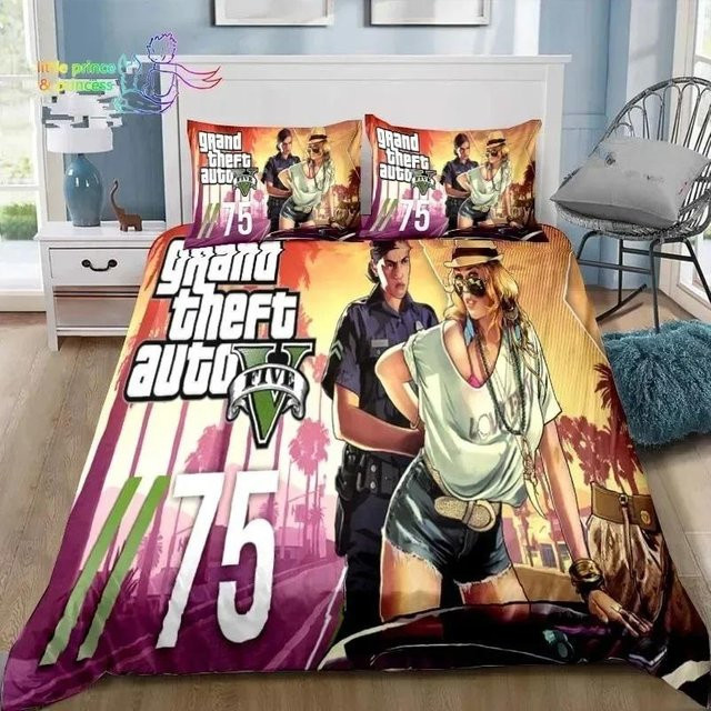 Bettwäsche Set Grand Theft Auto GTA mit 3D-Druck aus Mikrofaser, Mehrfarbig, B/H: 200 x 230 cm - Bild 1