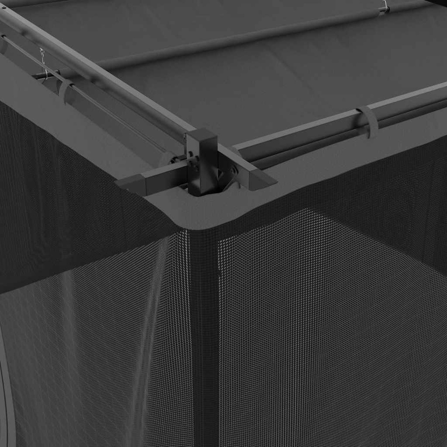 vidaXL Pavillon mit Netzwänden aus Stahl und Polyester, Anthrazit, B/T: 300 x 300 cm, H: 230 cm - Bild 5