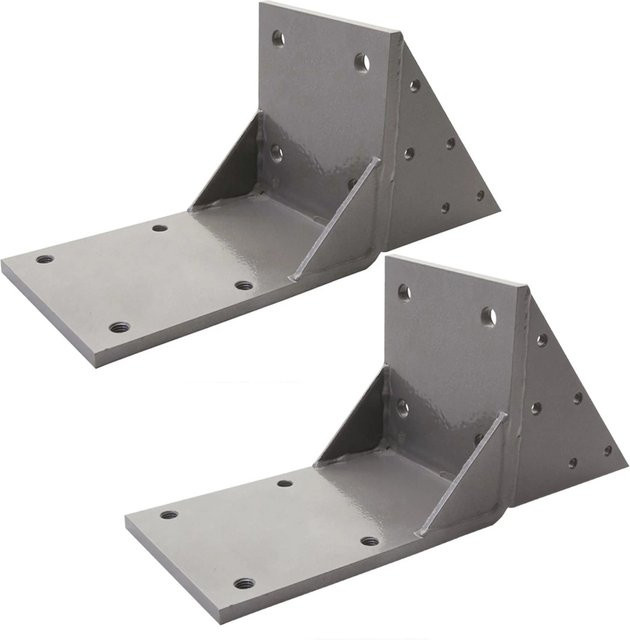 MCW 2er-Set Dachsparrenadapter für Kassetten-Markise H122 H123 Dachsparren Halterung Adapter Grau - Bild 1