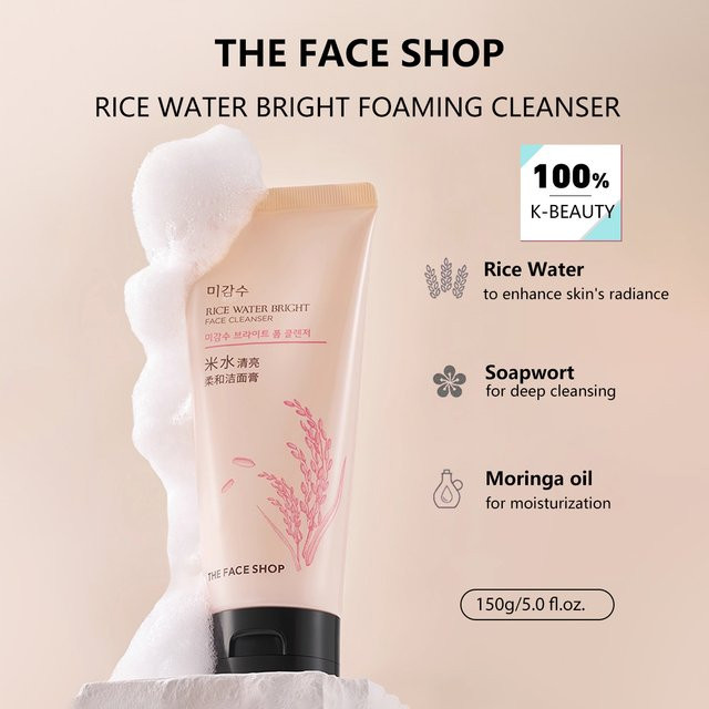 THE FACE SHOP Rice Water Bright Face Cleanser, 150g, Unisex - Bild 1