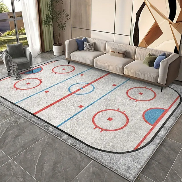 VIKAMA Eishockey-Rink-Teppich aus Kaschmirimitat, rutschfeste Bodenmatte für Wohnzimmer und Schlafzimmer, B/T: 120 x 80 cm - Bild 1