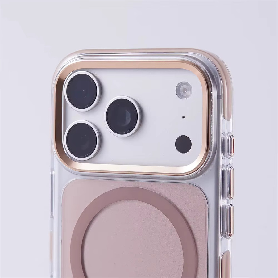 YUEDESHENG Transparente Magnetische Schutzhülle für iPhone 17 Pro und iPhone 17 Pro Max mit MagSafe und Metall-Linsenschutz in Pink - Bild 2