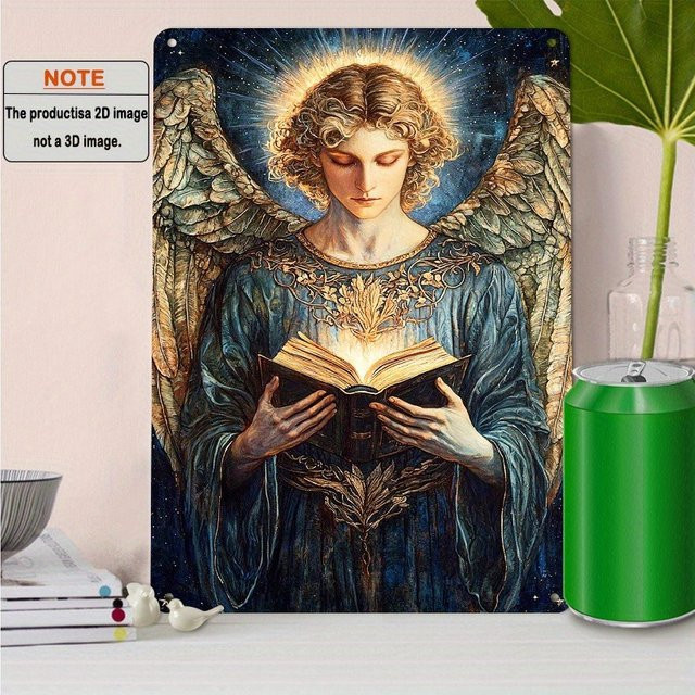 Engel Uriel Wandkunst aus Aluminiummetall von CIFBUY, Mehrfarbig, B: 20,32 cm, H: 45,0 cm - Bild 1