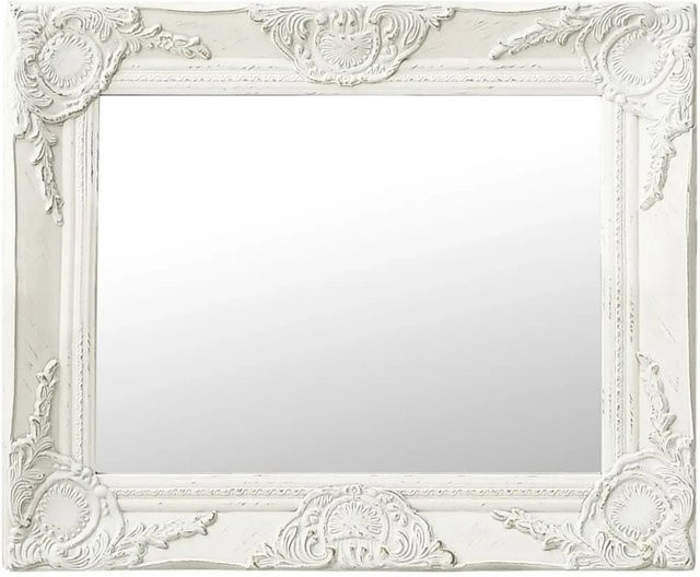 vidaXL Wandspiegel im Barock-Stil in Weiß, B: 50 cm, H: 40 cm - Bild 1