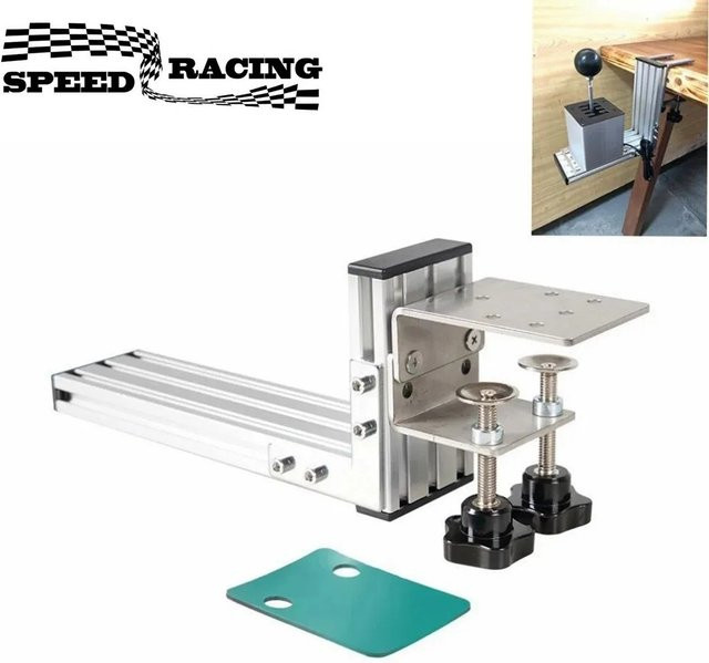 L Form Getriebe Shifter Clip Montage Halterung für Logitech G29 G25 G27 G920 und Thrustmaster T300RS in Silber - Bild 1