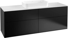 Villeroy & Boch Waschtischunterschrank Finion mit Wandbeleuchtung und integrierter Beleuchtung, Farbe Weiß/Schwarz, B/T/H: 160 x 60,3 x 50,1 cm - Bild 1