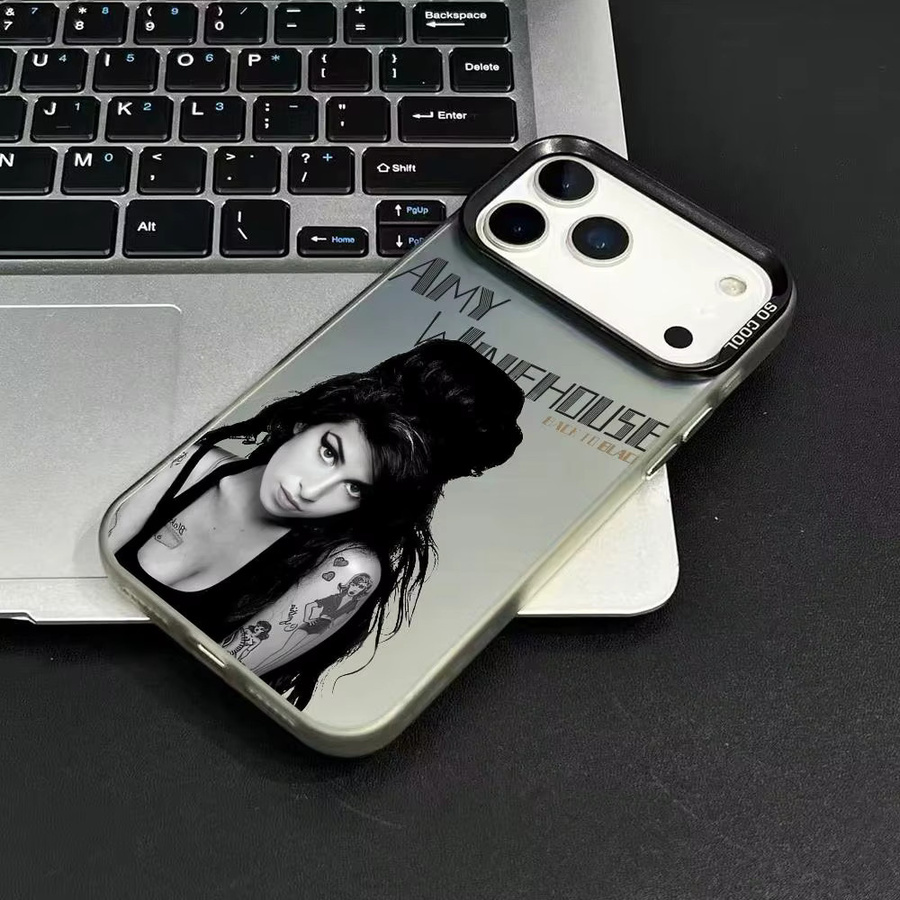 Amy Winehouse Handyhülle für iPhone 17 16 15 14 13 12 11 Pro Max Air Matte Laser Aurora stoßfeste Funda in Weiß und Multicolour - Bild 3