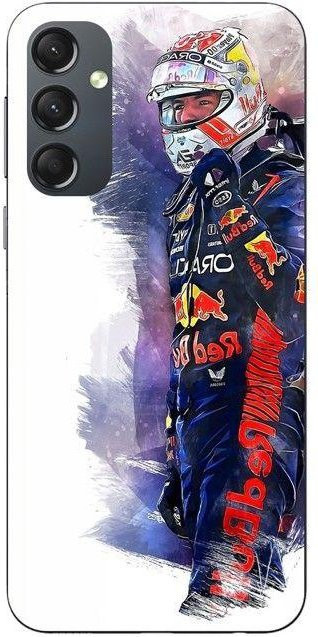 MANIACASE Silikon Handyhülle für Samsung Galaxy A54 F1 Max Verstappen Schwarz Multicolour - Bild 1