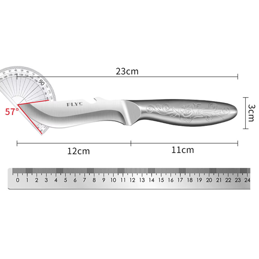 Multifunktionales PLYS Ganzstahl-Küchenmesser mit Flaschenöffner aus Edelstahl in Silber und Weiß - Bild 5
