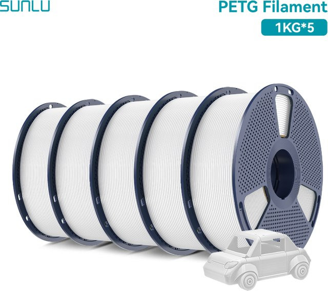 SUNLU PETG Filament 1,75mm für FDM 3D-Drucker mit hoher Zähigkeit und wiederverwendbarer Spule - Bild 1