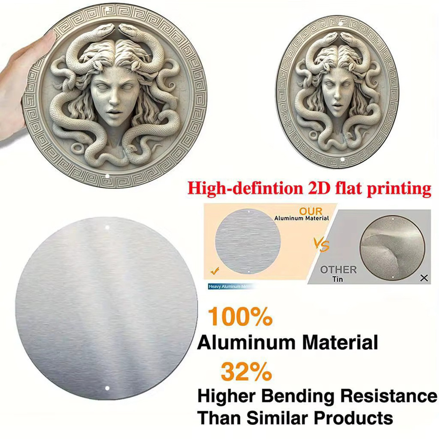 Rundes Aluminiumschild Medusa Vintage-Dekoration von Potdemiel, Durchmesser: 20 cm - Bild 3