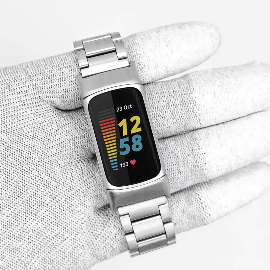 Uhrenarmband Edelstahl, Silber, Unisex, für Fitbit Charge 5 6 - Bild 1