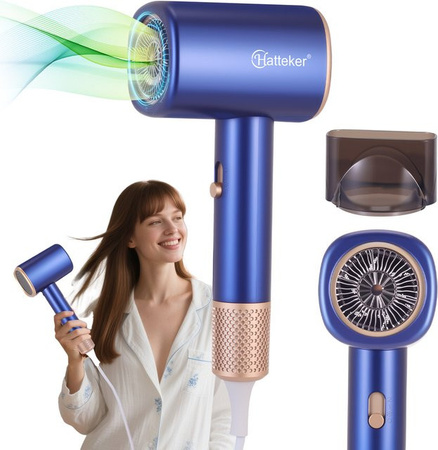 Hatteker Negativ-Ionen-Haartrockner Mini, Blau, Unisex
