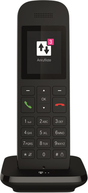 Deutsche Telekom Sinus 12 Schnurlostelefon mit Rufnummernanzeige und Freisprecheinrichtung in Schwarz - Bild 1