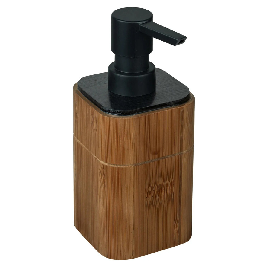 Wenko Seifenspender Serro aus Bambus in Schwarz und Braun, Volumen: 200 ml, Höhe: 16,5 cm, Durchmesser: 7,5 cm - Bild 2