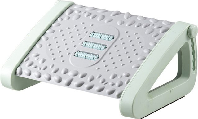 Ergonomischer Fußstützenhocker von alloet mit Rollen und Massage-Polster, verstellbar, Kunststoff, Pink/Schwarz - Bild 1