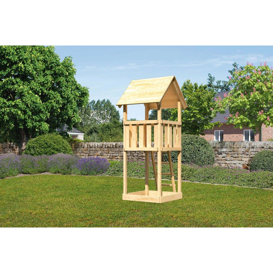 Karibu Spielturm Lotti aus naturbelassenem Fichtenholz mit Sandkiste - Bild 2