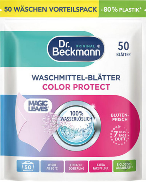 Dr. Beckmann Magic Leaves Color Protect Waschmittel Blätter Blütenfrisch, 200g - Bild 1