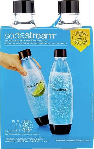 SodaStream Duo Twinpack Fuse Sprudlerflaschen, 2er-Pack, 1 l pro Flasche, Schwarz/Transparent - Bild 2