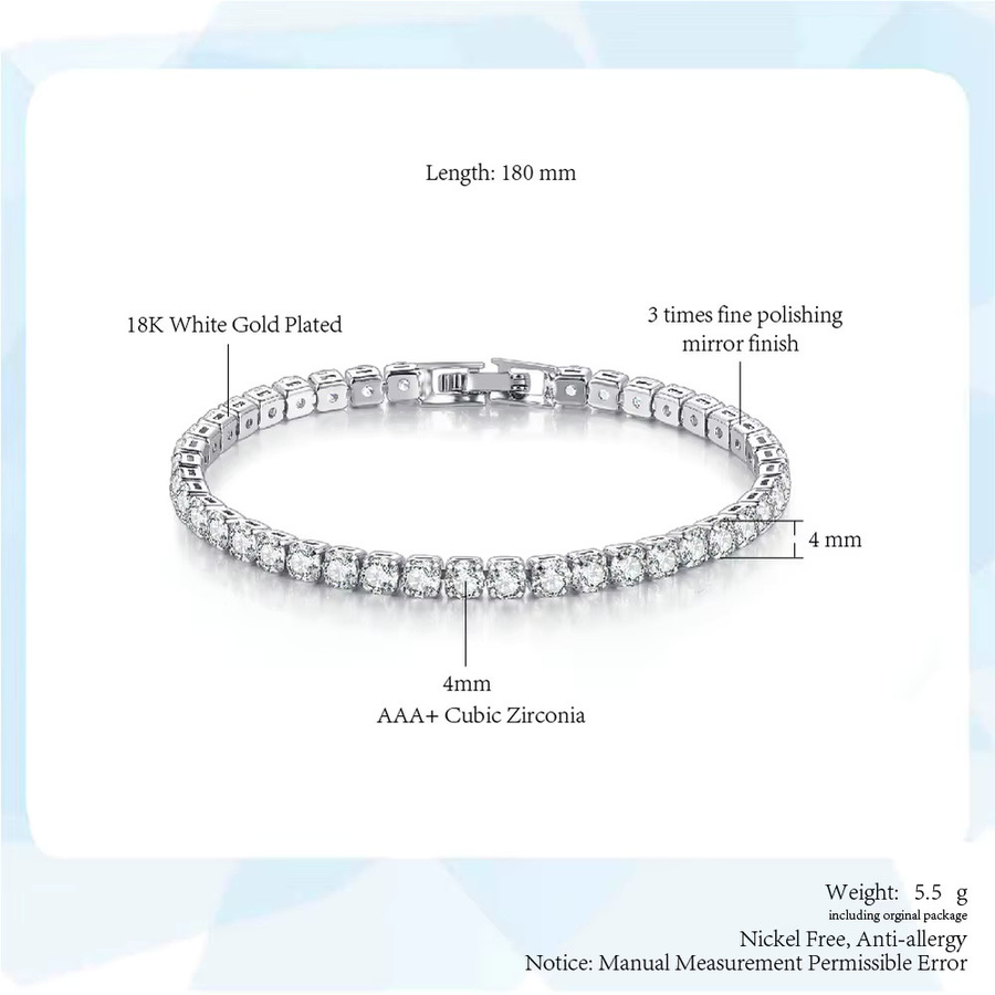 ZHOUYANG Tennis Armband, Silber, Bunt, Zirkonia, Kristall, Damen - Bild 4