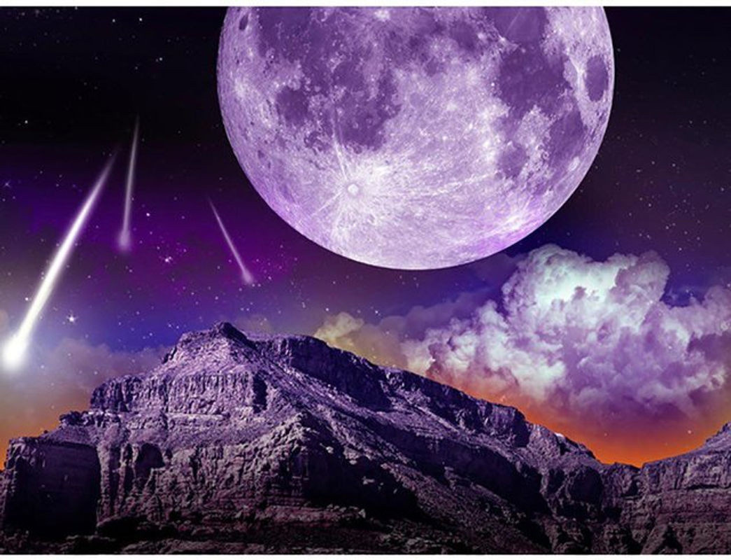 FIYO 5D Diamantmalerei DIY Kreuzstich Planet Landschaft Bild in Lila, B x H: 20 x 30 cm - Bild 1