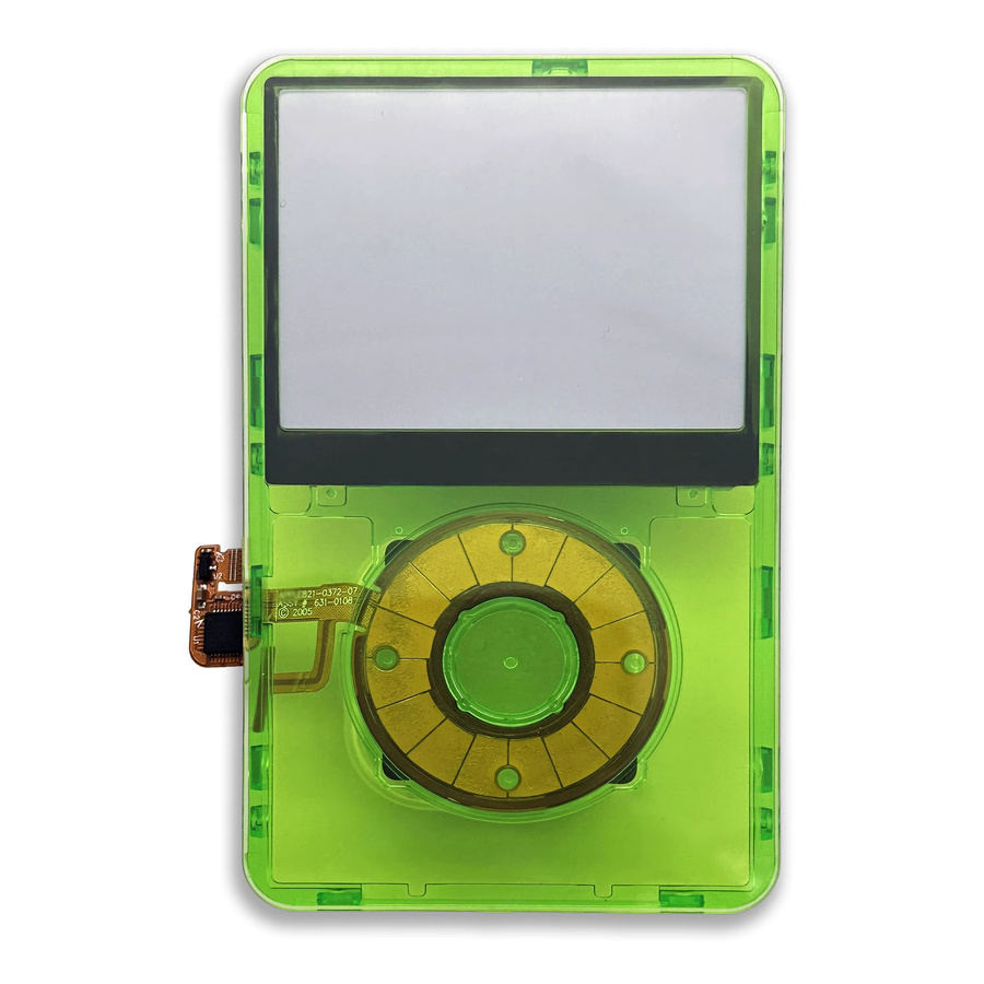 Apple iPod Classic Video 5. und 5,5. Generation Ersatzgehäuse mit transparenter Frontplatte und Clickwheel Mitteltasten-Modul in Transparent und Blau - Bild 2