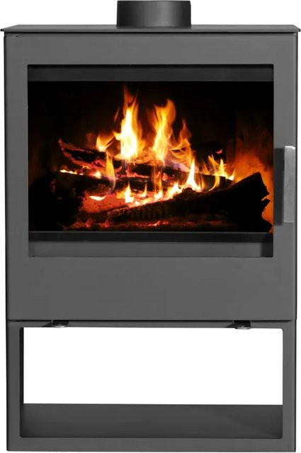 Victoria Kaminofen Modena Schwarz mit 8,6kW, B/T/H: 100 x 56,3 x 85,9 cm - Bild 1