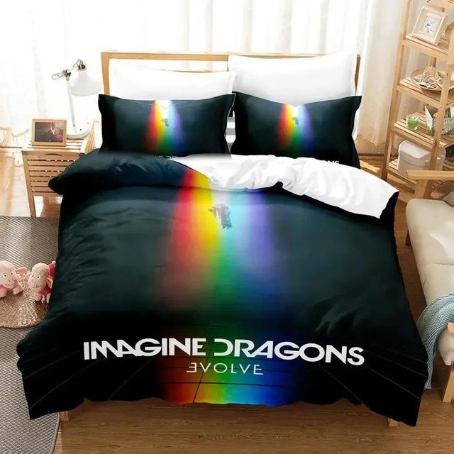 Bettwäsche-Set Imagine Dragons Albumcover von JMG Household Supplies in Schwarz, bestehend aus Bettbezug und Kissenbezug, B/H: 135 x 200 cm - Bild 1