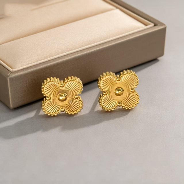 the BAY Schmuck-Set Halskette & Ohrringe, Kleeblatt, Edelstahl, Gold, Damen - Bild 1