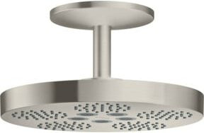 Hansgrohe Axor One m Kopfbrause mit Deckenanschluss, 2-Strahl-Regenbrause, Edelstahl-Optik, Silber, Durchmesser: 28,0 cm - Bild 1