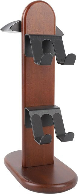 DIYelecs Gaming-Controller-Ständer aus Holz mit Kopfhörerhalter für Nintendo Switch Pro und X-Serie Controller, Grau/Braun - Bild 1