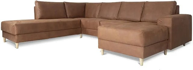 ebuy24 Nordic U-Shape Sofa links gewendet in Cognacfarben mit Lederbezug - Bild 1