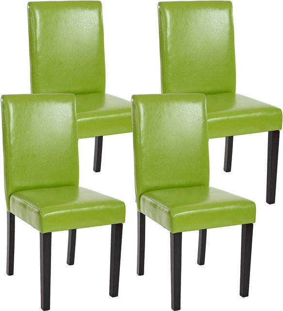 MCW Esszimmerstuhl Littau 4er-Set aus Kunstleder in Grün mit dunklen Beinen und modernem Design - Bild 1