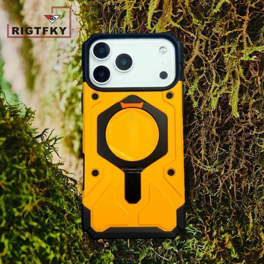 Robuste MagSafe Schutzhülle für iPhone 17 Air 16 Pro Max 15 Plus 14 13 12 mit Halterung, Transparent/Weiß - Bild 2