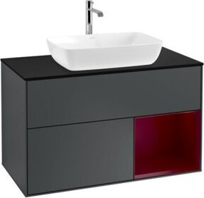V&B Waschtischunterschrank Finion 100 mit Wandbeleuchtung, lackiert, B/T/H: 100 x 50,1 x 50,1 cm - Bild 1