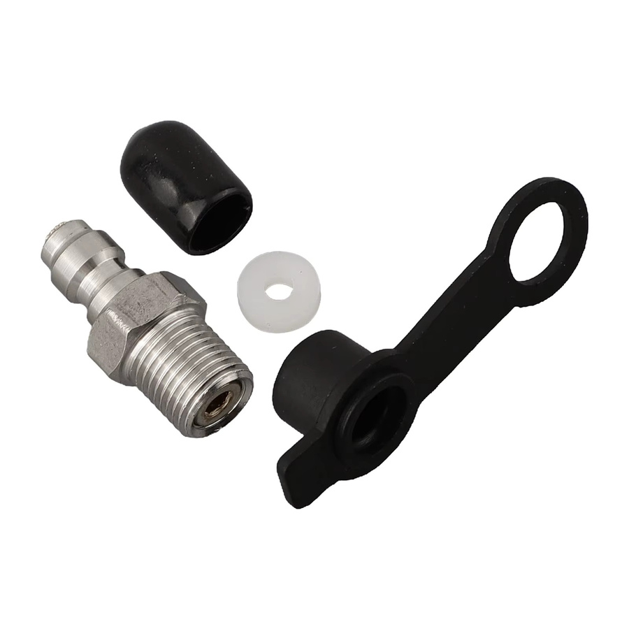 Vibratite Pneumatisches Schnellkupplungsset aus Edelstahl für 8-mm-Schlauch mit M10x1-Stecker-Adapter und Staubkappe in Silber und Schwarz - Bild 2