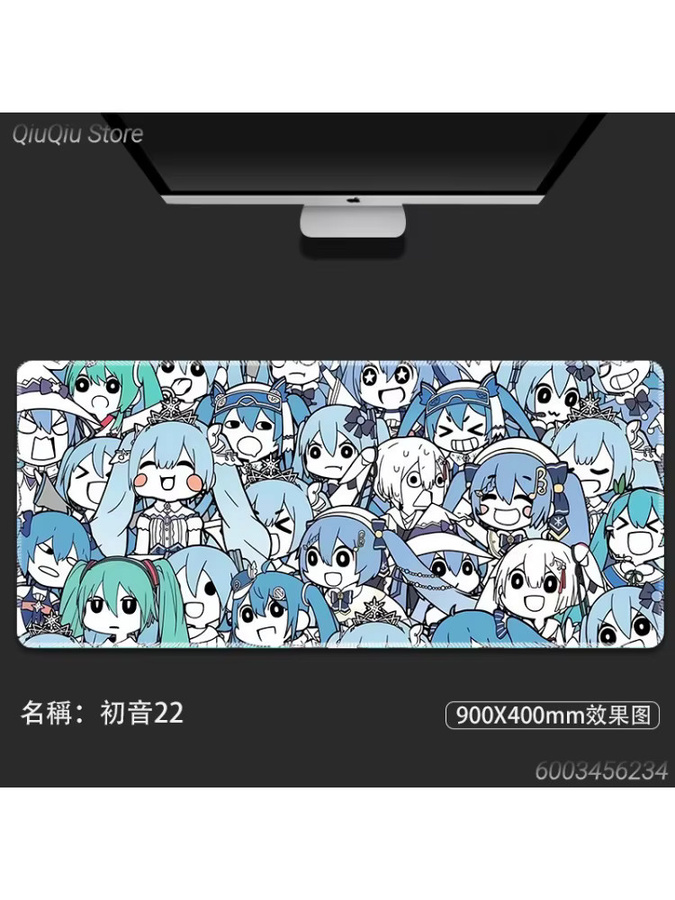 Hatsune Miku Anime Gaming-Mauspad Rutschfeste Schreibtischunterlage in Multicolour für PC und Laptop - Bild 2