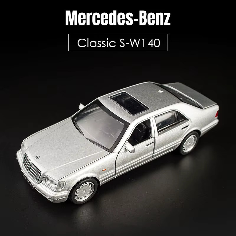 caipo Mercedes-Benz W140 Spielzeugautomodell, 1:32, Metall, mit Licht und Sound, zurückziehbar - Bild 2