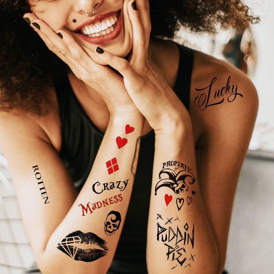 YURAN Joker Temporäre Tattoos, 5 Blatt, Unisex - Bild 3