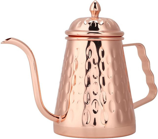 Wellenpunkt Kaffeetropfkanne aus Edelstahl mit Langhals-Ausgießer für Handaufguss in Beige und Gold - Bild 1