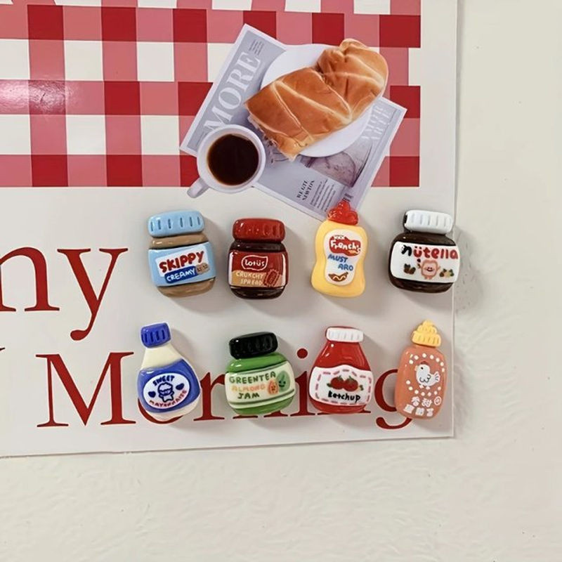 Niedliche Cartoon-Lebensmittel-Kühlschrankmagnete aus Kunstharz in Mehrfarbig - Bild 1