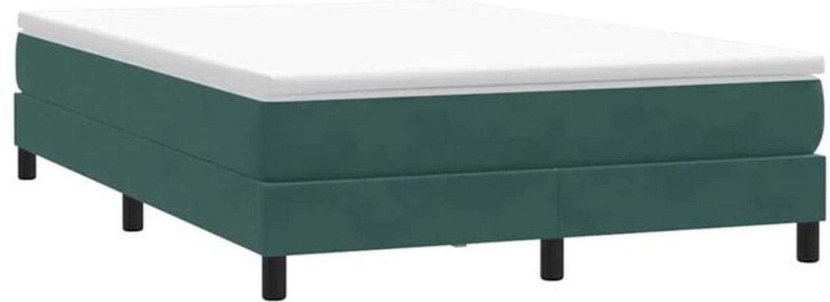 Vidaxl Boxspringbett aus Samt in Grün ohne Matratze, B/T/H: 140 x 210 cm - Bild 1