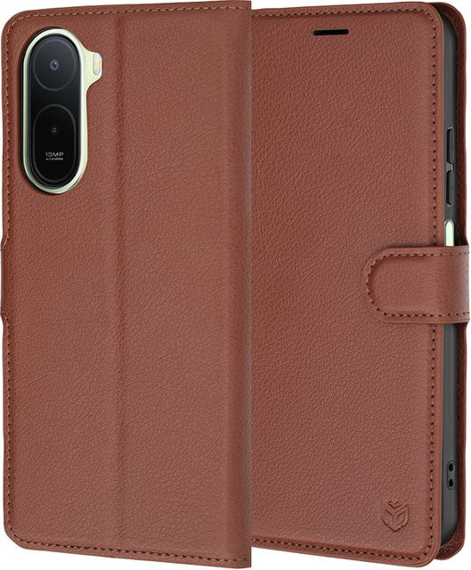 Techsuit Leder-Folio Hülle für Xiaomi Redmi A7 Pro 4G in Braun - Bild 1