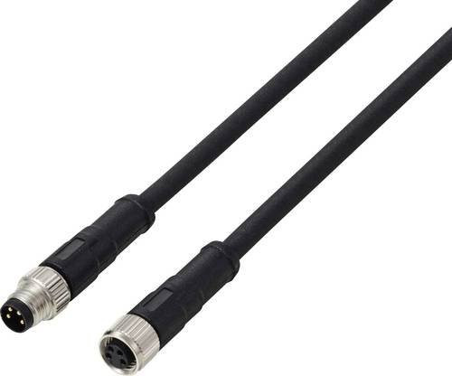 TRU COMPONENTS Anschlussleitung TC-13752004 M8 x 1, 4-polig, Stecker gerade, Buchse gerade, schwarz, 5m - Bild 1